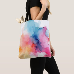 Farbiger abstrakter Wasserfarben-Tages-Totebeutel Tasche