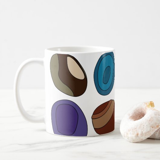 Farbiger Achatstein Kristallheiler Kaffeetasse (Mit Donut)
