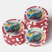 Farbiger Adler Pokerchips (Stapel)