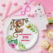 Farbiger Affe Dschungel Kinder 5. Geburtstag Pappteller (Party)