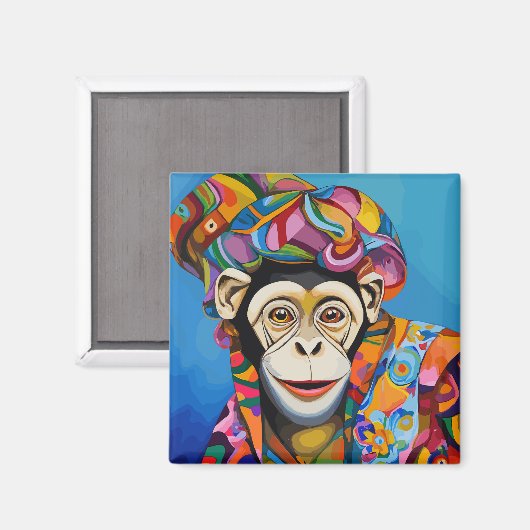 Farbiger Affe Magnet (Vorderseite/Rückseite)