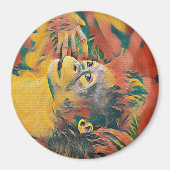 Farbiger Affe Magnet (Vorne)