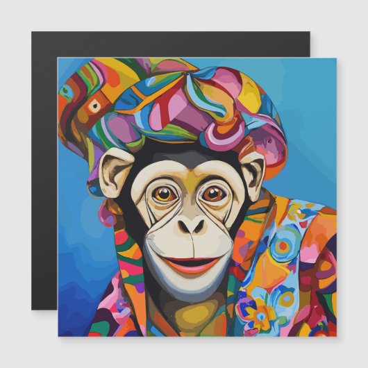 Farbiger Affe Magnetkarte (Vorne/Hinten)