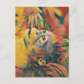 Farbiger Affe Postkarte (Vorderseite)