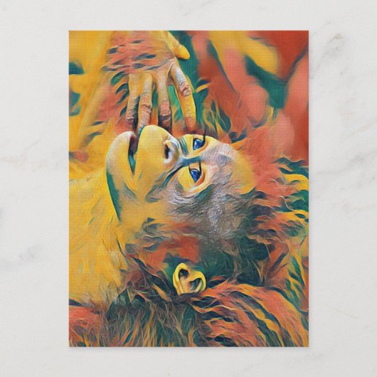 Farbiger Affe Postkarte (Vorderseite)