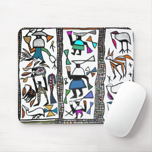 Farbiger afrikanischer Senufu-Druck Mousepad (Mit Mouse)