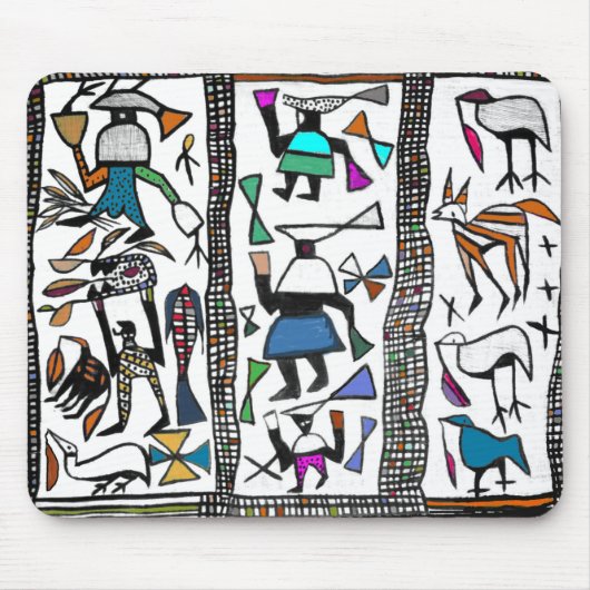 Farbiger afrikanischer Senufu-Druck Mousepad (Vorne)