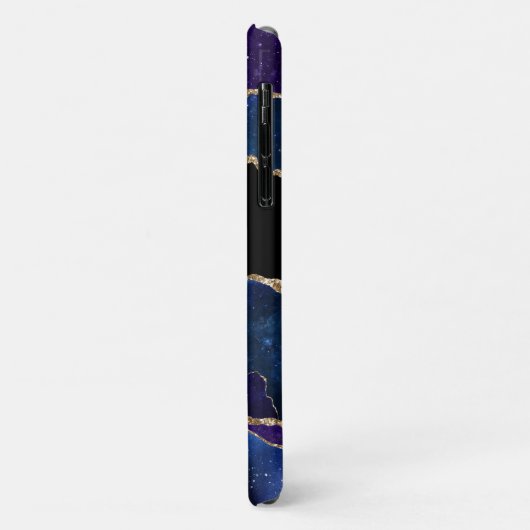 Farbiger Agate Look mit Gold Glitzer Mit Monogramm Case-Mate iPhone Hülle (Hinten/Links)