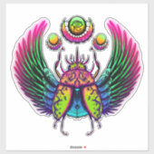 Farbiger ägyptischer Scharfkäfer Aufkleber (Blatt)