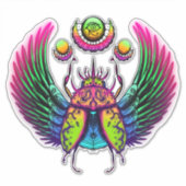 Farbiger ägyptischer Scharfkäfer Aufkleber (Vorderseite)