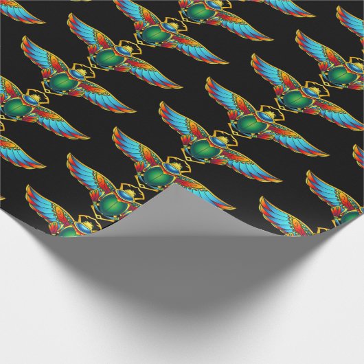 Farbiger ägyptischer Skarabäus Geschenkpapier (Ecke)