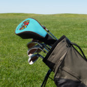 Farbiger ägyptischer Skarabäus-Käfer auf Aqua Blue Golf Headcover (In SItu)