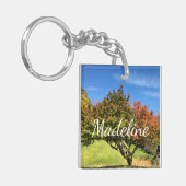 Farbiger Ahornbaum im Herbst Schlüsselanhänger (Vorderseite links)