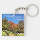 Farbiger Ahornbaum im Herbst Schlüsselanhänger (Rückseite)