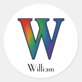 Farbiger Anfangsbuchstabe W Aufkleber