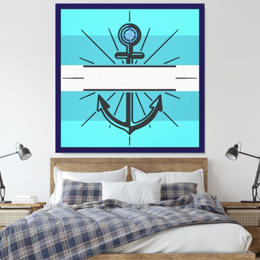 Farbiger Anker mit benutzerdefinierter Taste Leinw Leinwanddruck (Insitu (Schlafzimmer))