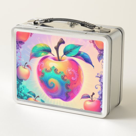 Farbiger Apfel 1. Klasse Stern 2026 Metall Brotdose (Rückseite)