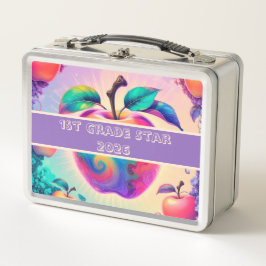 Farbiger Apfel 1. Klasse Stern 2026 Metall Brotdose