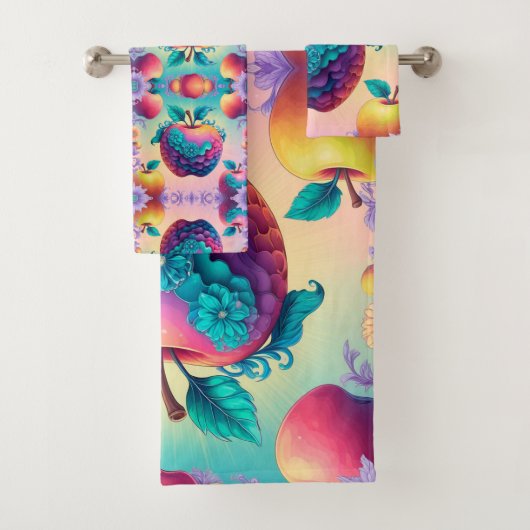 Farbiger Apfel Badhandtuch Set (Insitu)