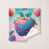 Farbiger Apfel Badhandtuch Set (Waschlappen)