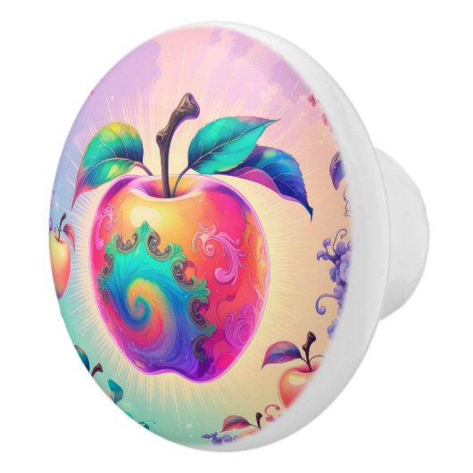 Farbiger Apfel für den Sommer Keramikknauf (Rechts)