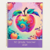 Farbiger Apfel für Lehrer der 1. Klasse 2026 Planer (Vorderseite)