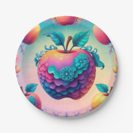 Farbiger Apfel Pappteller