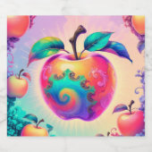 Farbiger Apfel Schaumweinetikett (Einzelnes Label)