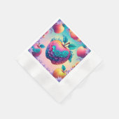 Farbiger Apfel Serviette (Ecke)