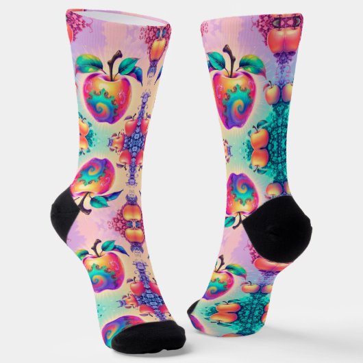 Farbiger Apfel Socken (Gewinkelt)