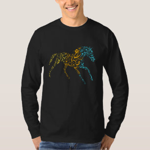 Farbiger Arabischer Hengst Arabische Kalligrafie F T-Shirt