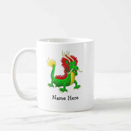 Farbiger asiatischer Drache Kaffeetasse (Links)