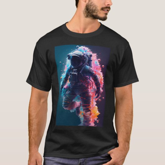 Farbiger Astronaut T-Shirt (Vorderseite)