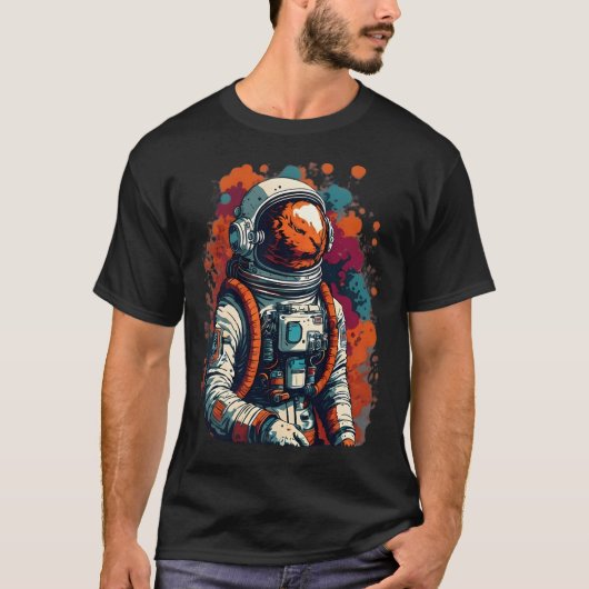 Farbiger Astronaut T-Shirt (Vorderseite)