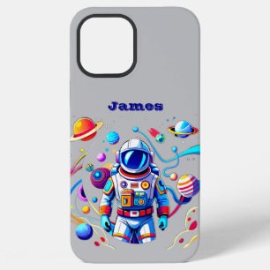 Farbiger Astronaut und Universum in kräftigen Farb iPhone 12 Pro Max Hülle
