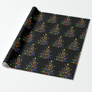 Farbiger Autismus Weihnachtsbaum Geschenkpapier