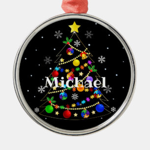 Farbiger Autismus Weihnachtsbaum Ornament Aus Metall