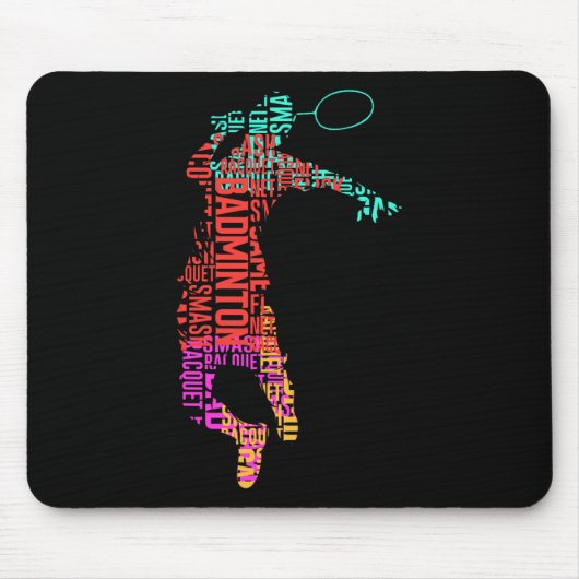 Farbiger Badminton-Spieler-Shuttle-Rackett-Badmint Mousepad (Vorne)