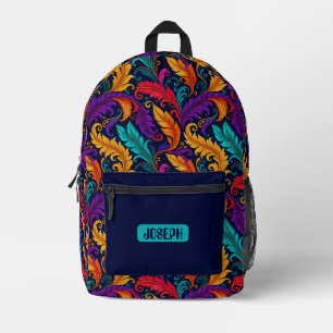 Farbiger Barock-Swirbel-Rucksack Bedruckter Rucksack