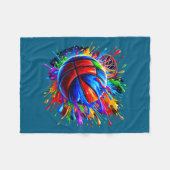 Farbiger Basketballkorb-Spieler-Bruder-Design Fleecedecke (Vorderseite (Horizontal))