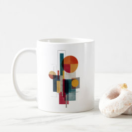 Farbiger Bauhaus-Geometrischer-Abstraktkunst-Beche Kaffeetasse