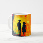 Farbiger Baum der Liebe Kaffeetasse (Vorderseite Links)
