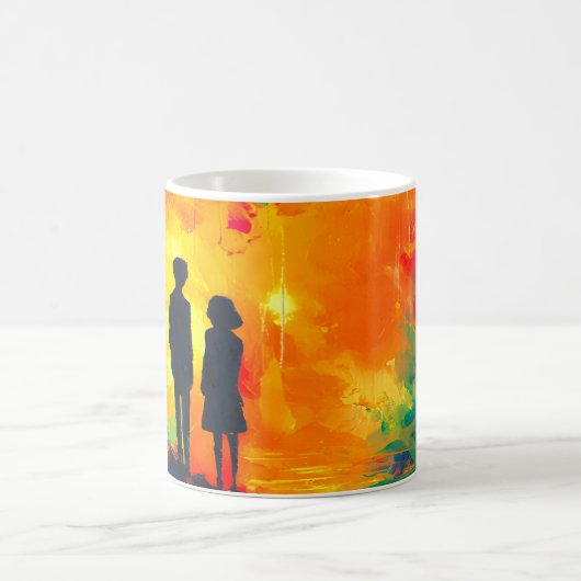 Farbiger Baum der Liebe Kaffeetasse (Mittel)