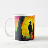 Farbiger Baum der Liebe Kaffeetasse (Links)