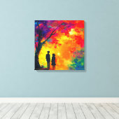 Farbiger Baum der Liebe Leinwanddruck (Insitu (Holzboden))