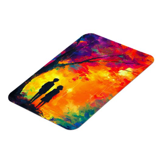 Farbiger Baum der Liebe Magnet (Linke Seite)