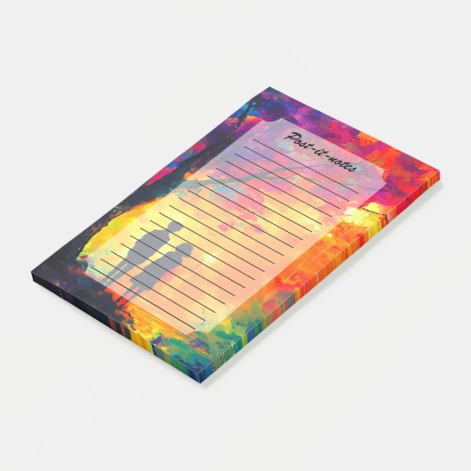 Farbiger Baum der Liebe Post-it Klebezettel (angewinkelt)