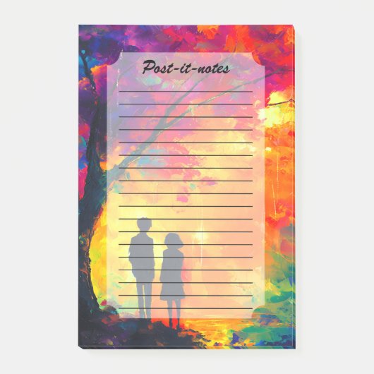 Farbiger Baum der Liebe Post-it Klebezettel (Vorderseite)