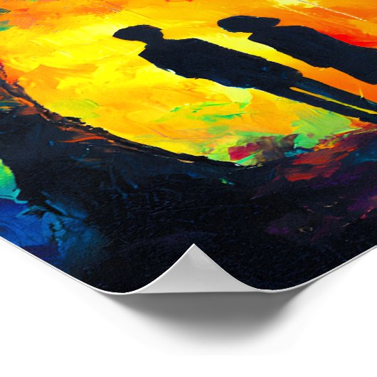 Farbiger Baum der Liebe Poster (Ecke)