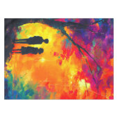 Farbiger Baum der Liebe Tischdecke (Vorderseite (Horizontal))